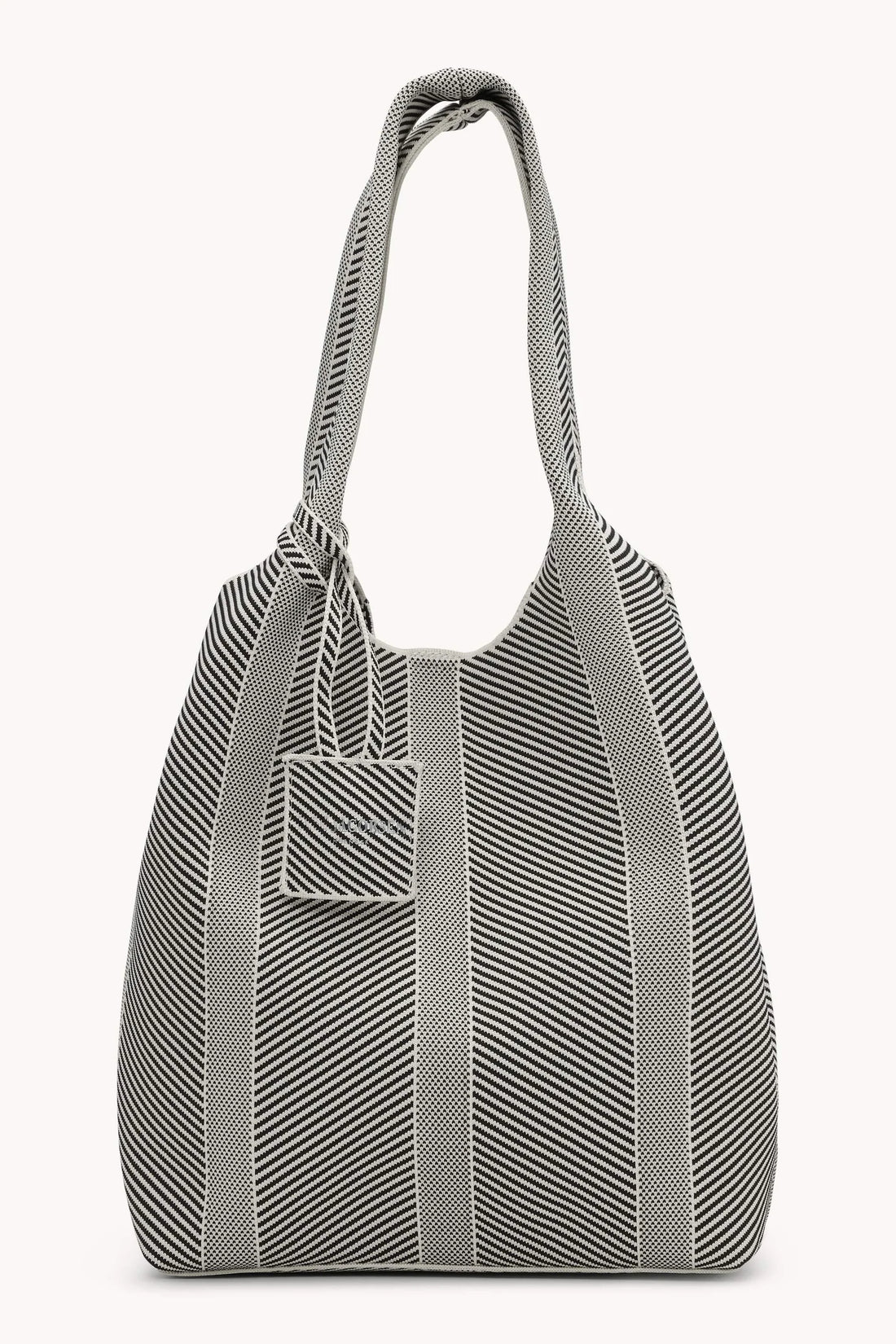 KNITTED BAG MILK CREME & BLACK