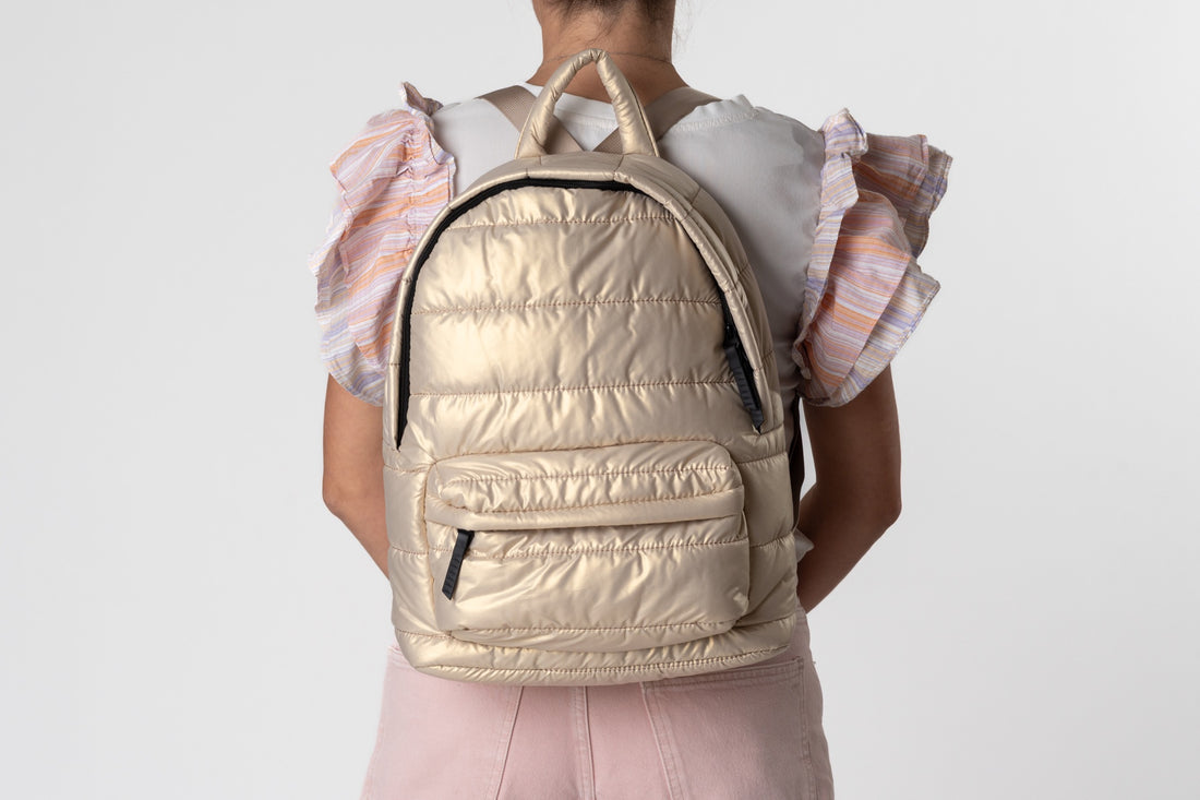 METALLIC BACK PACK wearing
