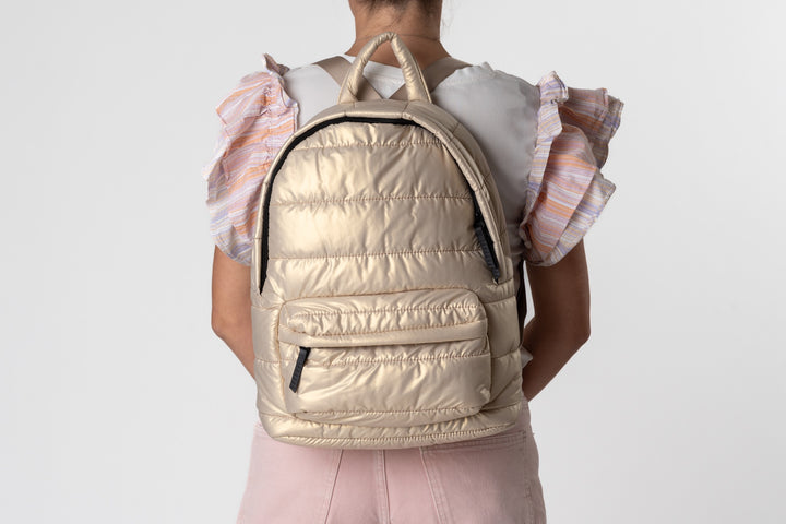 METALLIC BACK PACK wearing