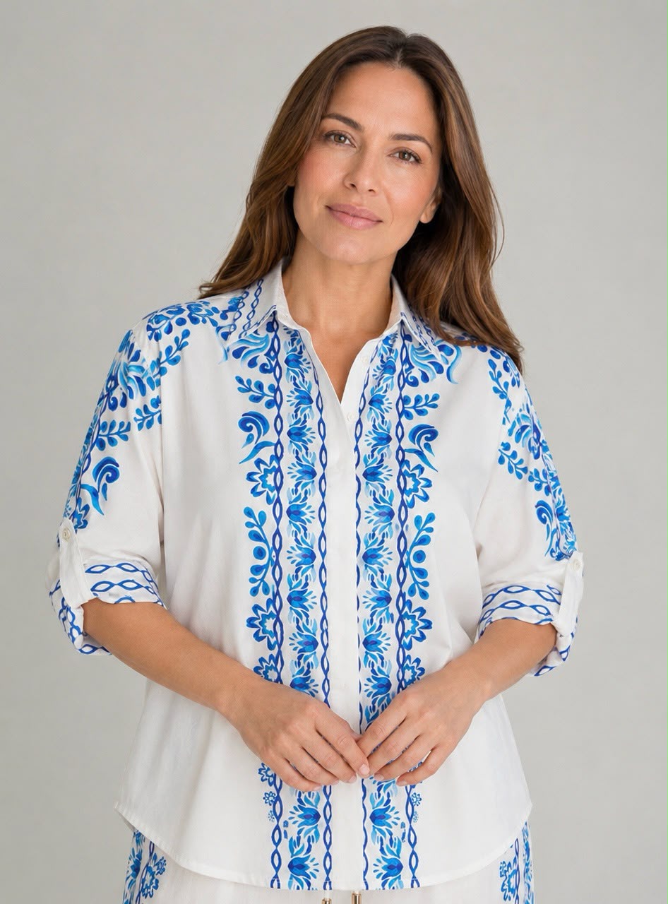 CAMISA ESTAMPADA AZUL