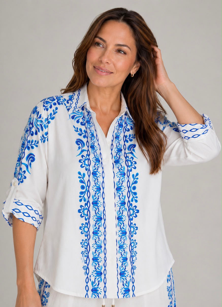 CAMISA ESTAMPADA AZUL