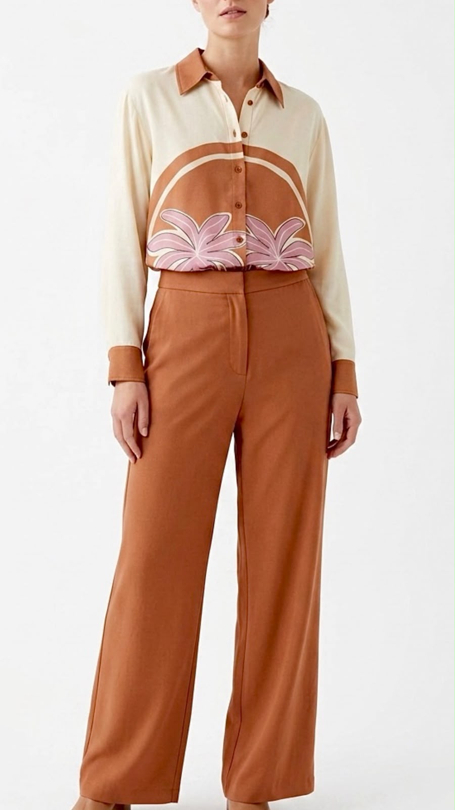 PANTALON DE LINO MARRON