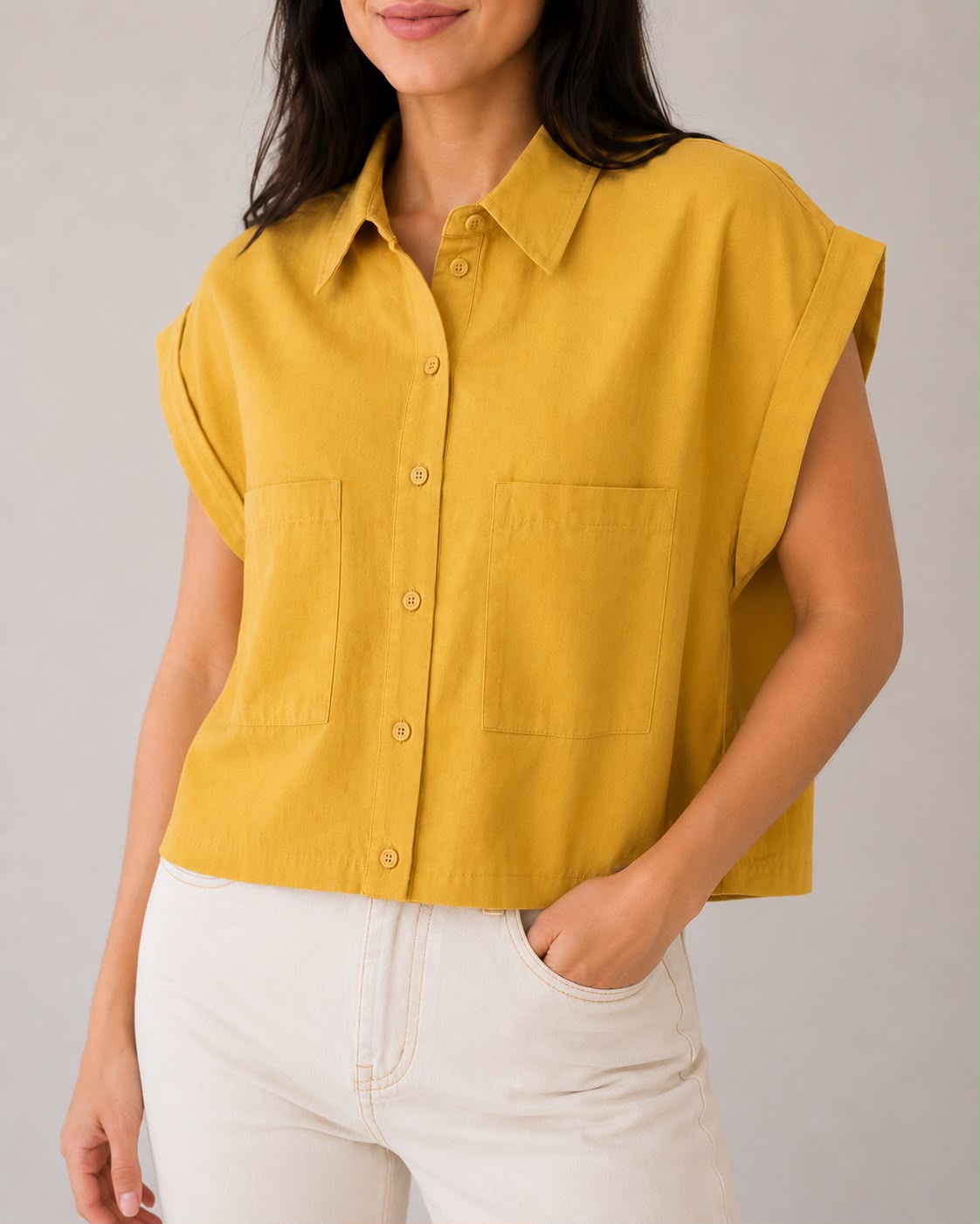 CAMISA LINO AMARELO