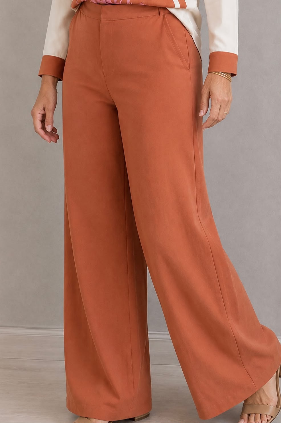 PANTALON DE LINO MARRON