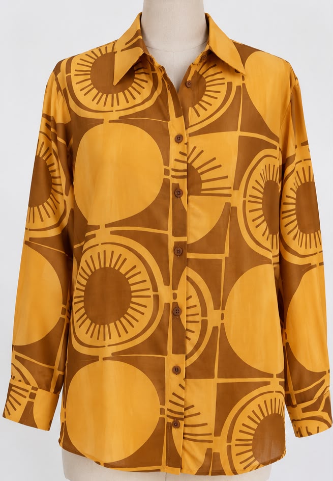 CAMISA ESTAMPADA AMARILLA
