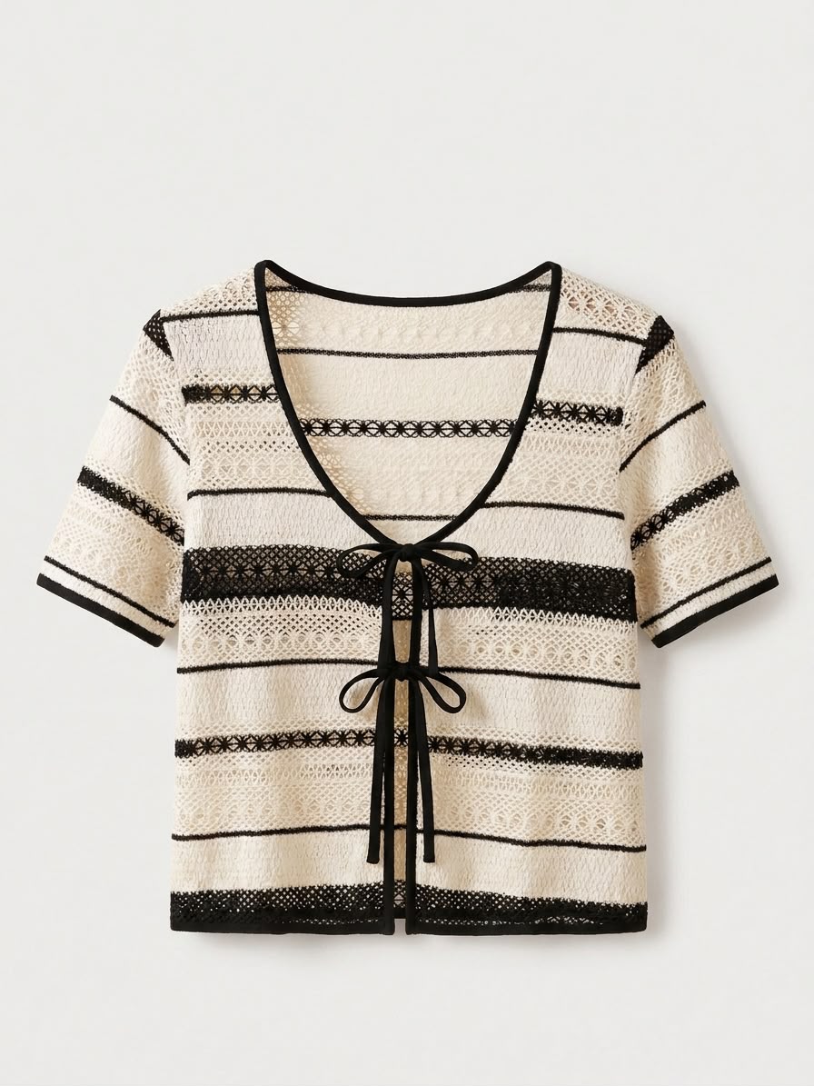 CAMISA TEJIDA CREAM & BLACK