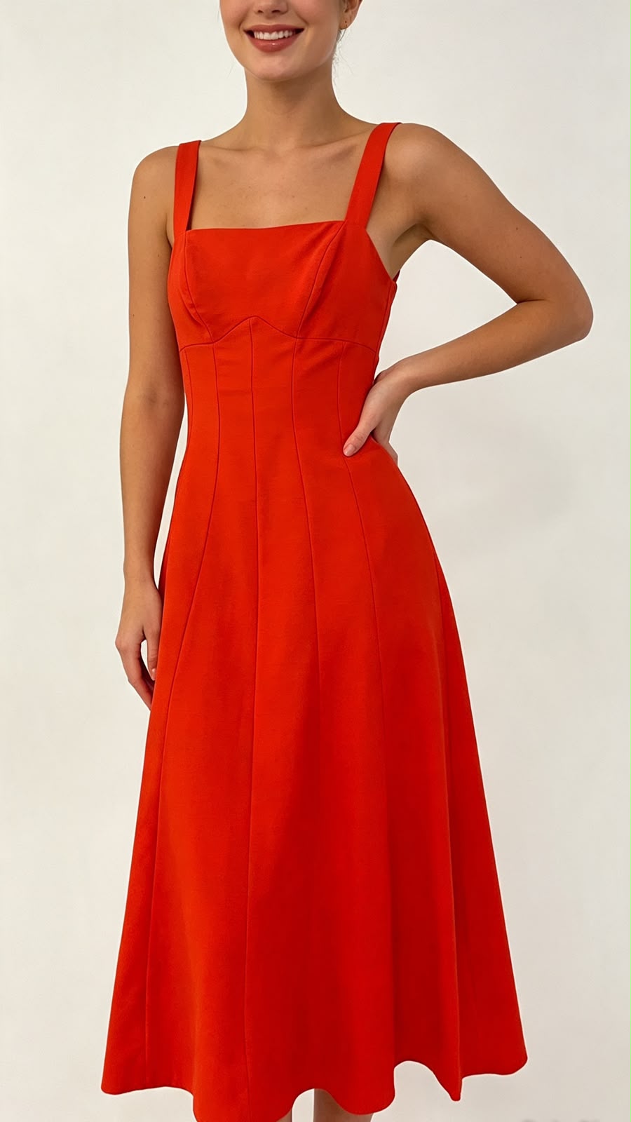 VESTIDO DE LINO ROJO